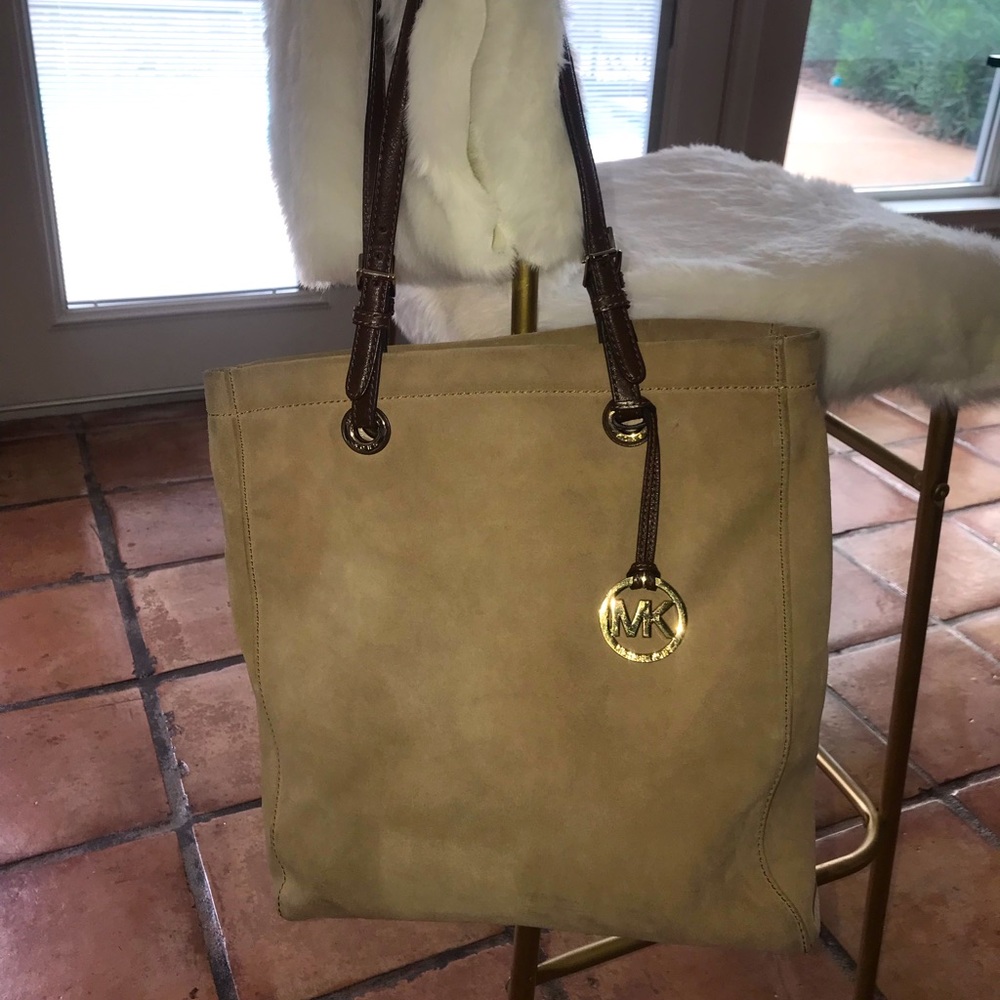 Michael Kors Tan Suede Tote Bag